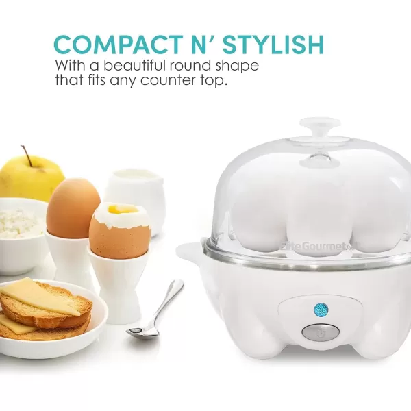 imageElite Gourmet EGC1405M 2Tiered Rapid Egg Cooker 5Egg Poacher Omelets Soft Medium HardBoiled Eggs with Auto ShutOff and Buzzer BPA Free 14 eggs MintWhite
