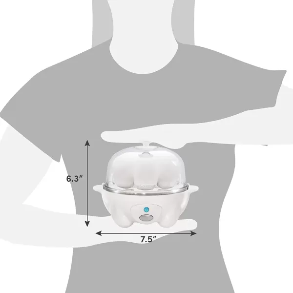 imageElite Gourmet EGC1405M 2Tiered Rapid Egg Cooker 5Egg Poacher Omelets Soft Medium HardBoiled Eggs with Auto ShutOff and Buzzer BPA Free 14 eggs MintWhite