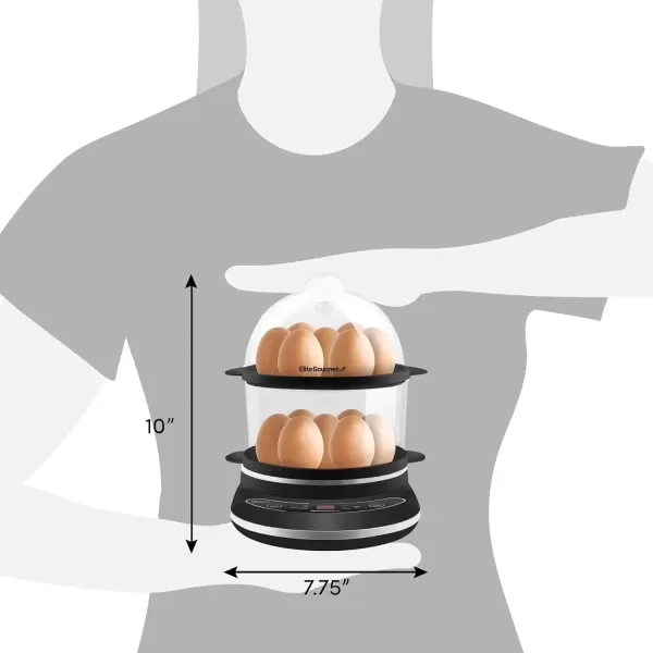 imageElite Gourmet EGC314M Easy Egg Cooker Food Steamer Rice Cooker Poacher Omelet ampamp Soft Medium HardBoiled with Programmable Presets and Delay Timer BPA Free 14 eggs MintBlack