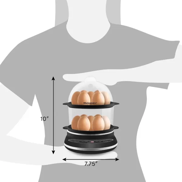 imageElite Gourmet EGC314M Easy Egg Cooker Food Steamer Rice Cooker Poacher Omelet ampamp Soft Medium HardBoiled with Programmable Presets and Delay Timer BPA Free 14 eggs MintCharcoal