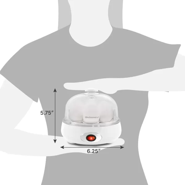imageElite Gourmet EGC322CW Easy Egg Cooker Electric 7Egg Capacity Soft Medium HardBoiled Egg Cooker with Auto ShutOff Measuring Cup Included BPA Free Classic WhiteClassic White