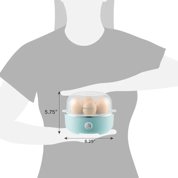 imageElite Gourmet EGC322CW Easy Egg Cooker Electric 7Egg Capacity Soft Medium HardBoiled Egg Cooker with Auto ShutOff Measuring Cup Included BPA Free Classic WhiteRetro Mint