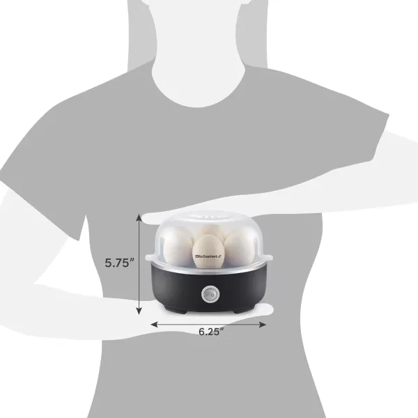 imageElite Gourmet EGC322CW Easy Egg Cooker Electric 7Egg Capacity Soft Medium HardBoiled Egg Cooker with Auto ShutOff Measuring Cup Included BPA Free Classic WhiteClassic Black