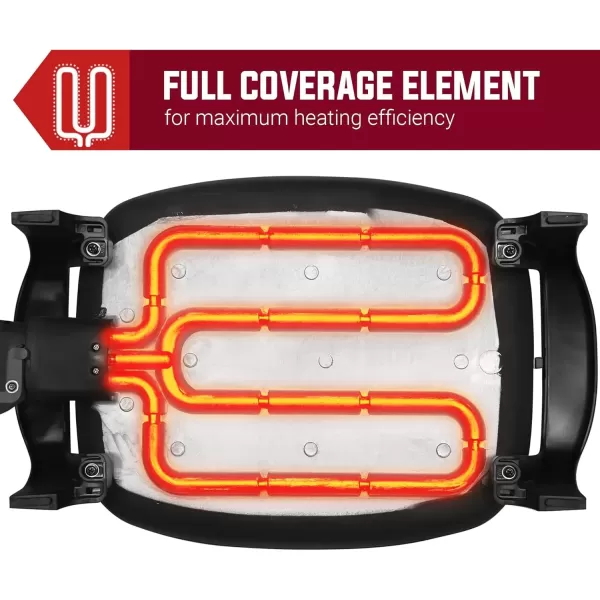 imageElite Gourmet EGL6101 Personal Stir Fry Griddle Pan Rapid Heat Up 650 Watts Nonstick Electric Skillet with Tempered Glass Lid RedBlack