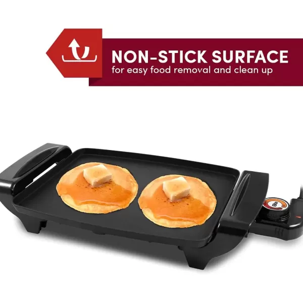 imageElite Gourmet EGR2722A Electric 105quot x 85quot Griddle Cooltouch Handles NonStick Surface RemovableAdjustable Thermostat Skid FreeRubber Feet Black105 x 85