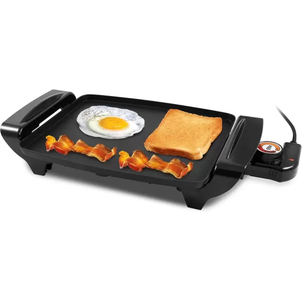 imageElite Gourmet EGR2722A Electric 105quot x 85quot Griddle Cooltouch Handles NonStick Surface RemovableAdjustable Thermostat Skid FreeRubber Feet Black105 x 85
