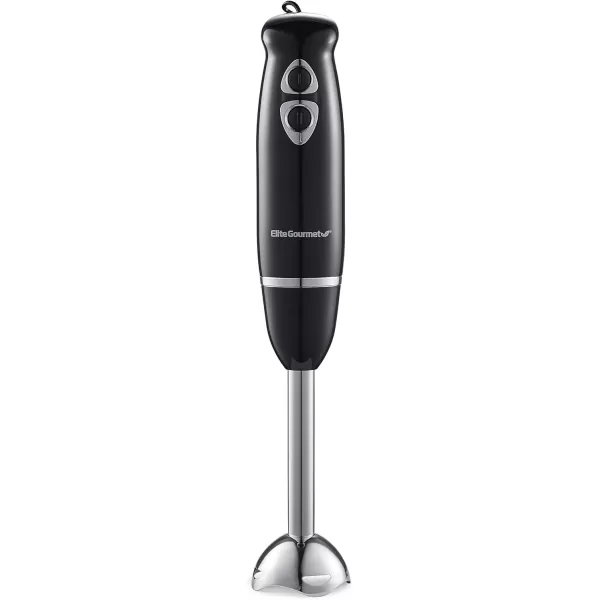 imageElite Gourmet EHB1015 Immersion Hand Blender 500 Watts 2 Speed Mixing with Stainless Steel Blades Detachable Wand Stick Mixer Smoothies Baby Food Soup Black