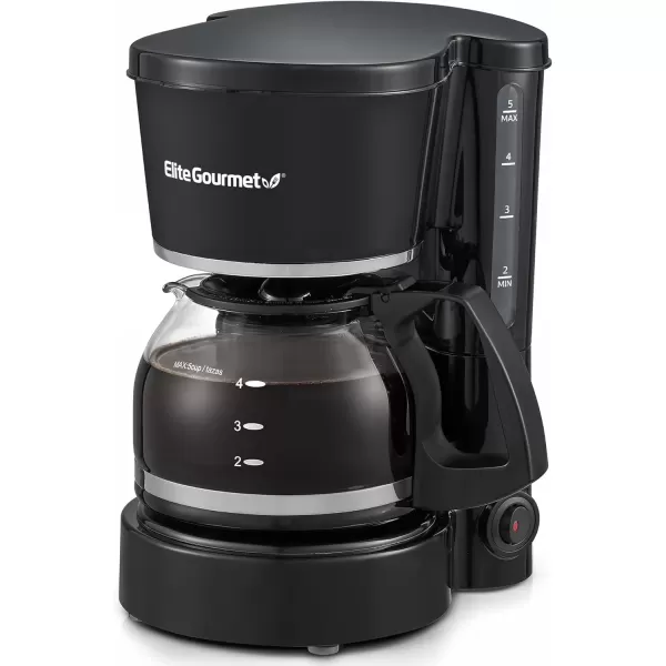 imageElite Gourmet EHC5055 Automatic 5Cup Brew ampamp Drip Coffee Maker with Pause N Serve Reusable Filter OnOff Switch Water Level IndicatorBlack