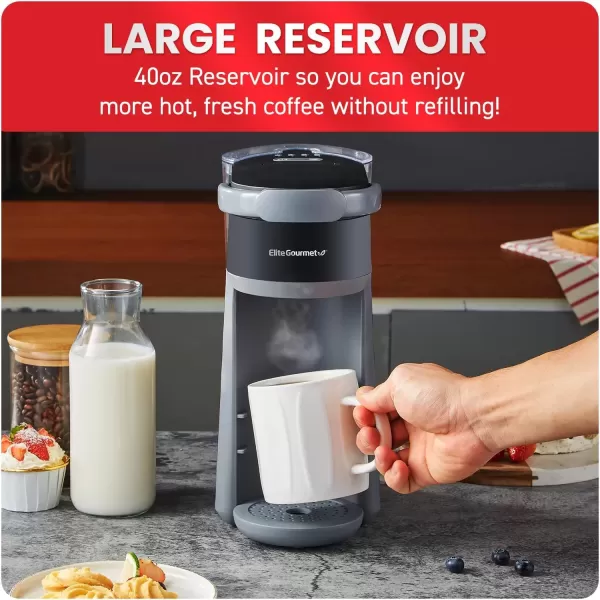 imageElite Gourmet EHC9420 Automatic 5Cup Brew ampamp Drip Coffee Maker with Pause N Serve Reusable Filter OnOff Switch Water Level IndicatorBlack