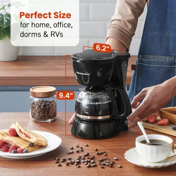 imageElite Gourmet EHC9420 Automatic 5Cup Brew ampamp Drip Coffee Maker with Pause N Serve Reusable Filter OnOff Switch Water Level IndicatorBlack