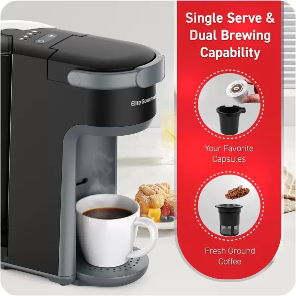 imageElite Gourmet EHC9420 Automatic 5Cup Brew ampamp Drip Coffee Maker with Pause N Serve Reusable Filter OnOff Switch Water Level IndicatorBlack