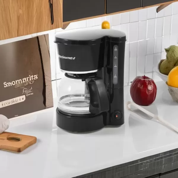 imageElite Gourmet EHC9420 Automatic 5Cup Brew ampamp Drip Coffee Maker with Pause N Serve Reusable Filter OnOff Switch Water Level IndicatorBlack