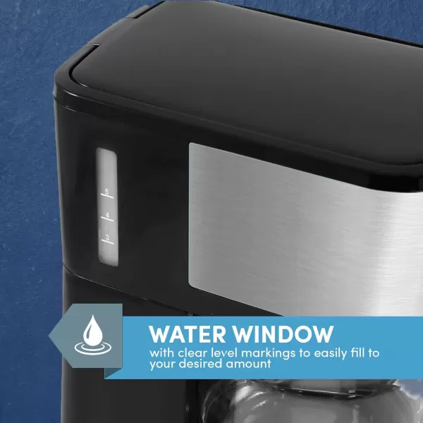 imageElite Gourmet EHC9420 Automatic 5Cup Brew ampamp Drip Coffee Maker with Pause N Serve Reusable Filter OnOff Switch Water Level IndicatorStainless Steel