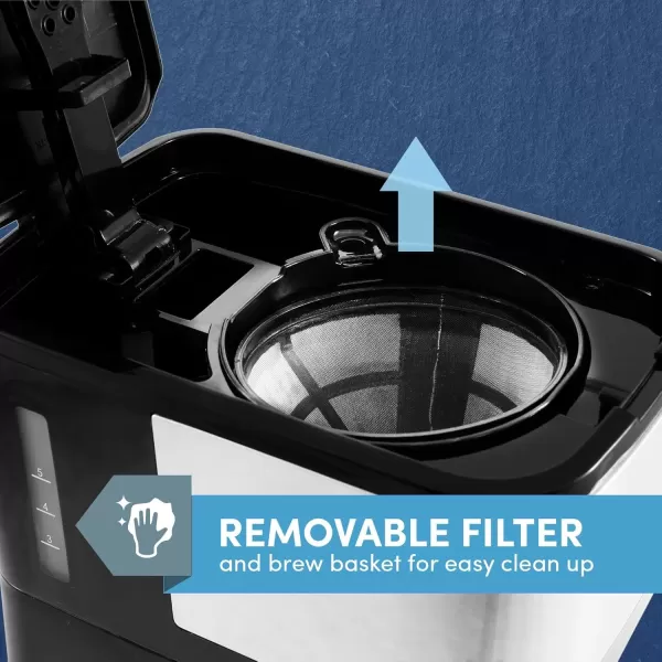 imageElite Gourmet EHC9420 Automatic 5Cup Brew ampamp Drip Coffee Maker with Pause N Serve Reusable Filter OnOff Switch Water Level IndicatorStainless Steel
