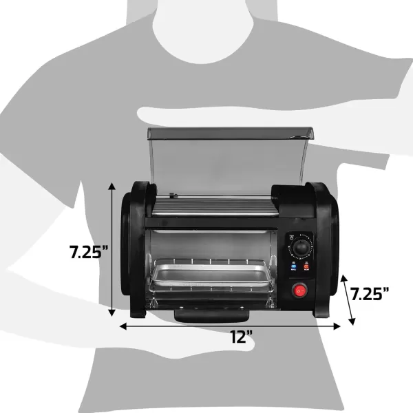 imageElite Gourmet EHD051B Hot Dog Toaster Oven 30Min Timer Stainless Steel Heat Rollers Bake ampamp Crumb Tray World Series Baseball 4 Bun Capacity Black2021 Model