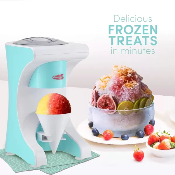 imageElite Gourmet EIC629 Electric Countertop Snow Cone Maker Hawaiian Shave Ice Machine KidFriendly Party Summer Treat Maker Blue