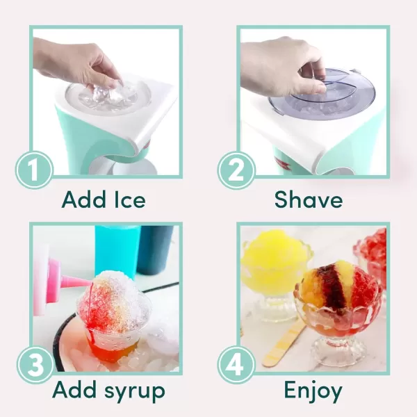 imageElite Gourmet EIC629 Electric Countertop Snow Cone Maker Hawaiian Shave Ice Machine KidFriendly Party Summer Treat Maker Blue