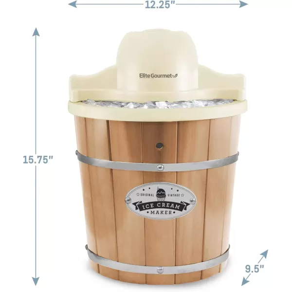 imageElite Gourmet EIM308L 4 Qt Electric Motorized Maker Ice ampamp Rock Salt 4Qt Freezing Canister Creamy Ice Cream Gelato Frozen Yogurt or Sorbet Recipe Booklet 4 Quart MintCream