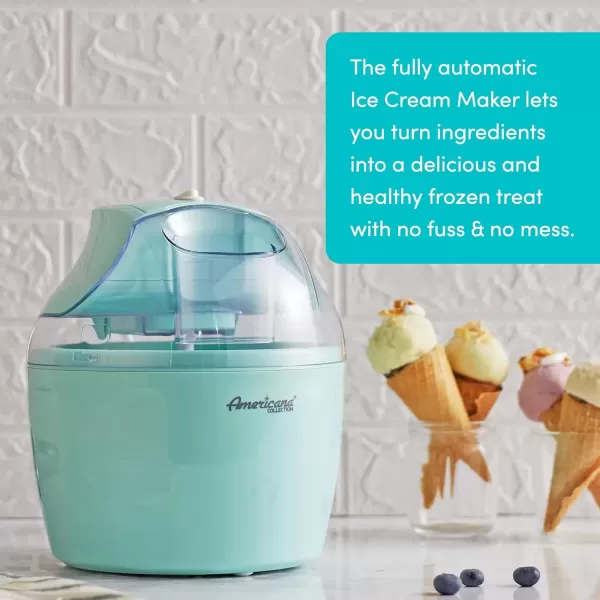 imageElite Gourmet EIM308L 4 Qt Electric Motorized Maker Ice ampamp Rock Salt 4Qt Freezing Canister Creamy Ice Cream Gelato Frozen Yogurt or Sorbet Recipe Booklet 4 Quart MintMint