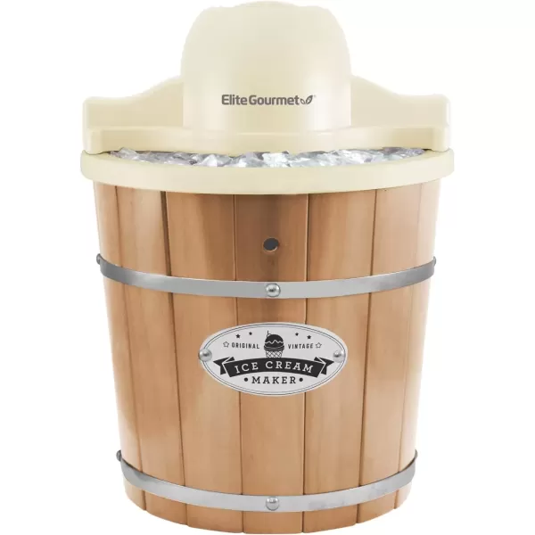 imageElite Gourmet EIM308L 4 Qt Electric Motorized Maker Ice ampamp Rock Salt 4Qt Freezing Canister Creamy Ice Cream Gelato Frozen Yogurt or Sorbet Recipe Booklet 4 Quart MintCream
