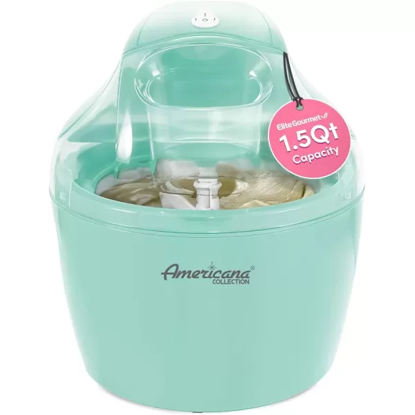 imageElite Gourmet EIM308L 4 Qt Electric Motorized Maker Ice ampamp Rock Salt 4Qt Freezing Canister Creamy Ice Cream Gelato Frozen Yogurt or Sorbet Recipe Booklet 4 Quart MintMint