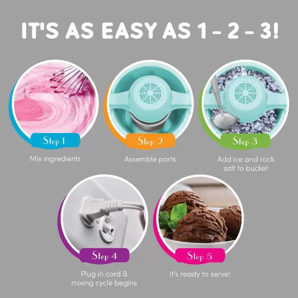 imageElite Gourmet EIM308L 4 Qt Electric Motorized Maker Ice ampamp Rock Salt 4Qt Freezing Canister Creamy Ice Cream Gelato Frozen Yogurt or Sorbet Recipe Booklet 4 Quart MintSilver