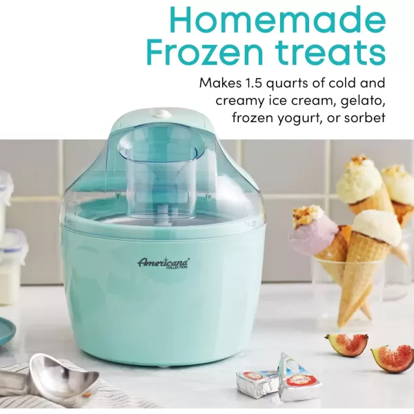 imageElite Gourmet EIM308L 4 Qt Electric Motorized Maker Ice ampamp Rock Salt 4Qt Freezing Canister Creamy Ice Cream Gelato Frozen Yogurt or Sorbet Recipe Booklet 4 Quart MintMint