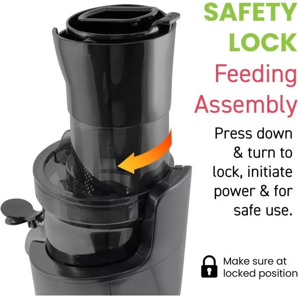 imageElite Gourmet EJX017 Whole Fruit 3 Feeding Chute Dynamic Masticating Slow Juicer High Yield Cold Press Juice Extractor Nutrient and Vitamin Dense Easy to Clean 27 oz Juice Cup BlackBlack