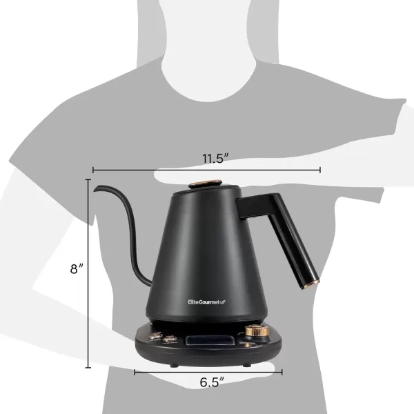 imageElite Gourmet EKT1001 Electric 10L BPAFree 1100W Glass Kettle Cordless 360 Base Stylish Blue LED Interior Handy Auto ShutOff Function  Quickly Boil Water For Tea ampamp More BlackCopper
