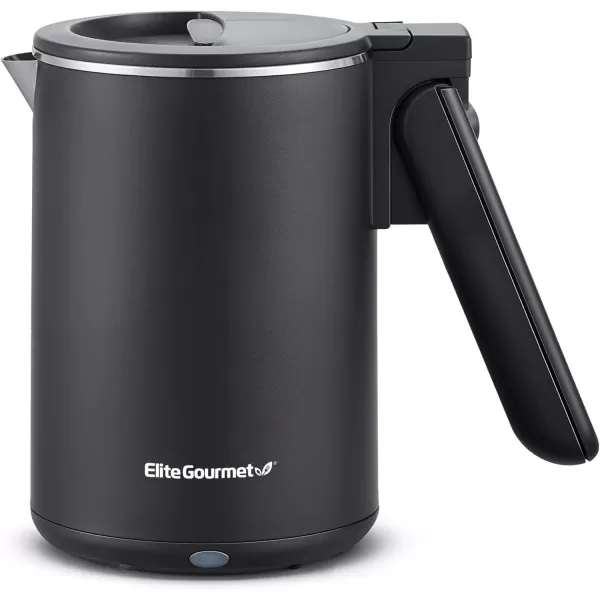 imageElite Gourmet EKT1203W 1350W Double Wall Insulated Cool Touch Electric Water Tea Kettle BPA Free Stainless Steel Interior and Auto ShutOffBlack