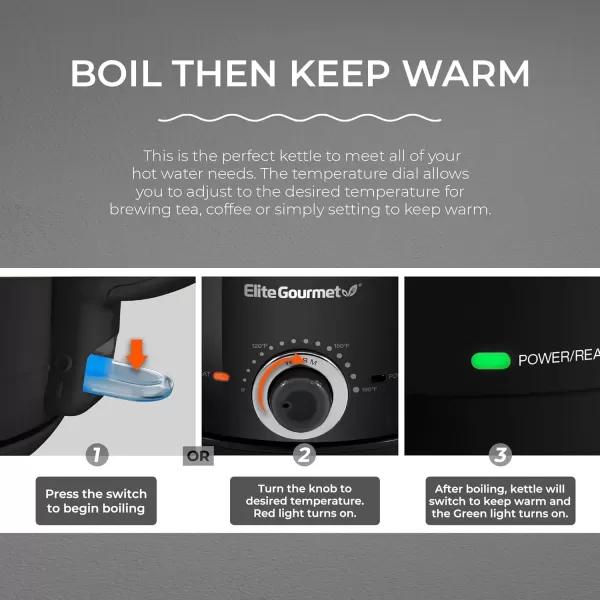 imageElite Gourmet EKT1220M 12L Electric BPAFree 1200W Glass Kettle Temperature Dial Keep Warm Function Cordless 360 Base Blue LED Interior Auto ShutOff Function  Quick Boil MintBlack