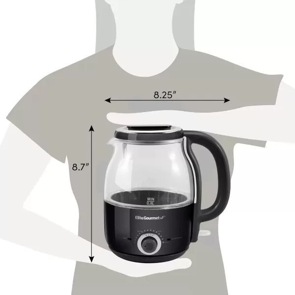 imageElite Gourmet EKT1220M 12L Electric BPAFree 1200W Glass Kettle Temperature Dial Keep Warm Function Cordless 360 Base Blue LED Interior Auto ShutOff Function  Quick Boil MintBlack