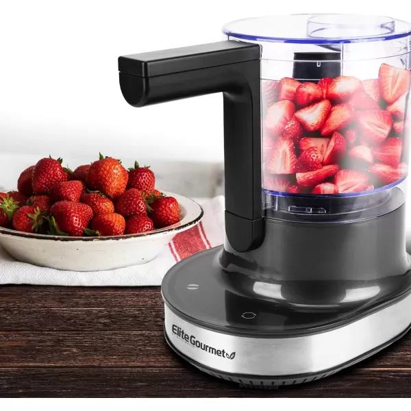 imageElite Gourmet EMC4423 MaxiMatic Patented Electric HoverChop Vegetable Food Prep Processor Chopper UpDown Chopping Motion Chop Grind Emulsify Puree Mince Touch Screen Keypad