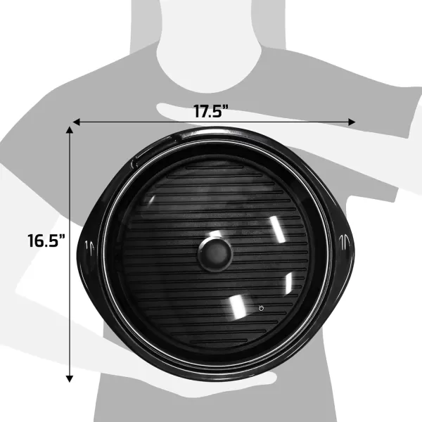 imageElite Gourmet EMG980B Smokeless Electric Tabletop Grill Nonstick 6Serving Dishwasher Safe Removable Grilling Plate Grill Indoor Tempered Glass Lid Adjustable Temperature 14quot Black14