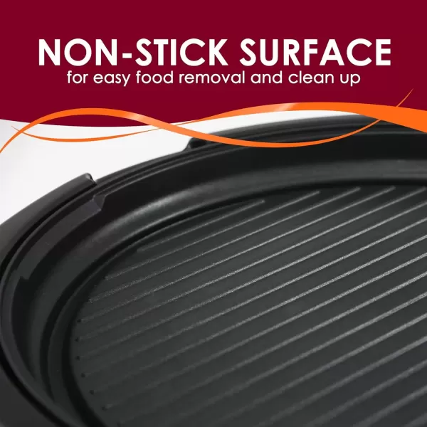 imageElite Gourmet EMG980B Smokeless Electric Tabletop Grill Nonstick 6Serving Dishwasher Safe Removable Grilling Plate Grill Indoor Tempered Glass Lid Adjustable Temperature 14quot Black14