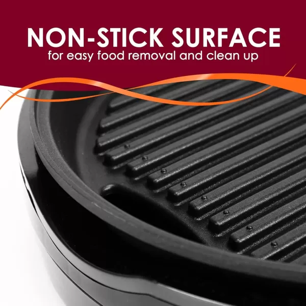 imageElite Gourmet EMG980B Smokeless Electric Tabletop Grill Nonstick 6Serving Dishwasher Safe Removable Grilling Plate Grill Indoor Tempered Glass Lid Adjustable Temperature 14quot Black12