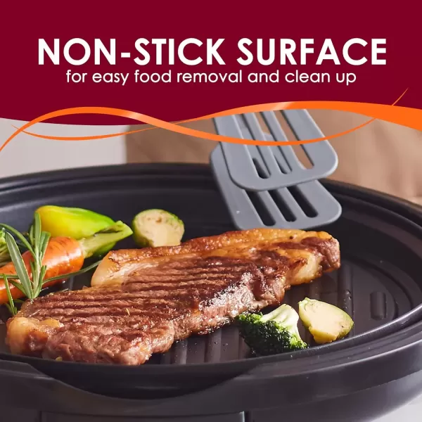 imageElite Gourmet EMG980B Smokeless Electric Tabletop Grill Nonstick 6Serving Dishwasher Safe Removable Grilling Plate Grill Indoor Tempered Glass Lid Adjustable Temperature 14quot Black11