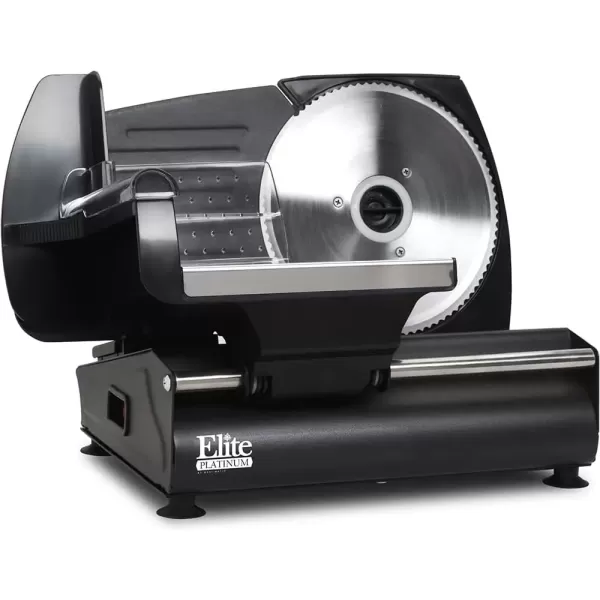 imageElite Gourmet EMT625B Ultimate Precision Electric Deli Food Meat Slicer Removable Stainless Steel Blade Adjustable Thickness Ideal for Cold Cuts Hard Cheese Vegetables ampamp Bread 75 BlackBlack