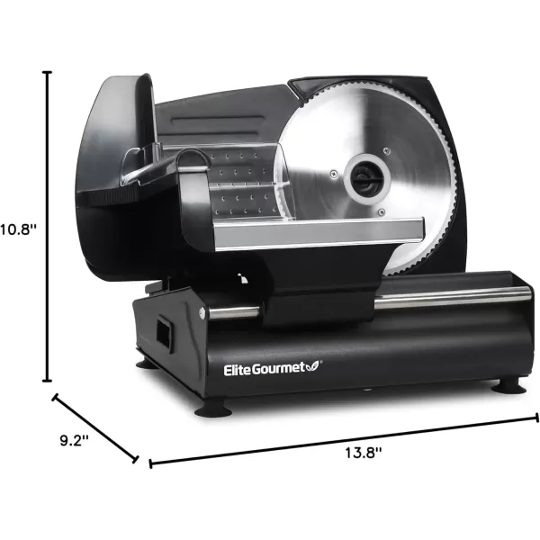 imageElite Gourmet EMT625B Ultimate Precision Electric Deli Food Meat Slicer Removable Stainless Steel Blade Adjustable Thickness Ideal for Cold Cuts Hard Cheese Vegetables ampamp Bread 75 BlackStainless Steel  Black
