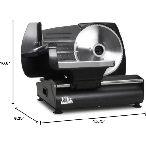 imageElite Gourmet EMT625B Ultimate Precision Electric Deli Food Meat Slicer Removable Stainless Steel Blade Adjustable Thickness Ideal for Cold Cuts Hard Cheese Vegetables ampamp Bread 75 BlackBlack