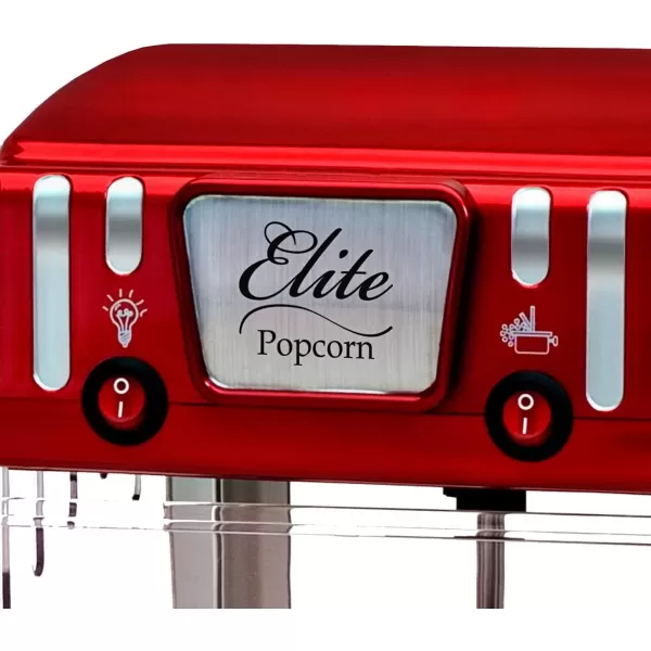 imageElite Gourmet EPM250 MaxiMatic 25 Ounce Classic Carnival Tabletop Kettle Popcorn Popper Machine RetroStyle Movie Hot Buttered Popcorn Red