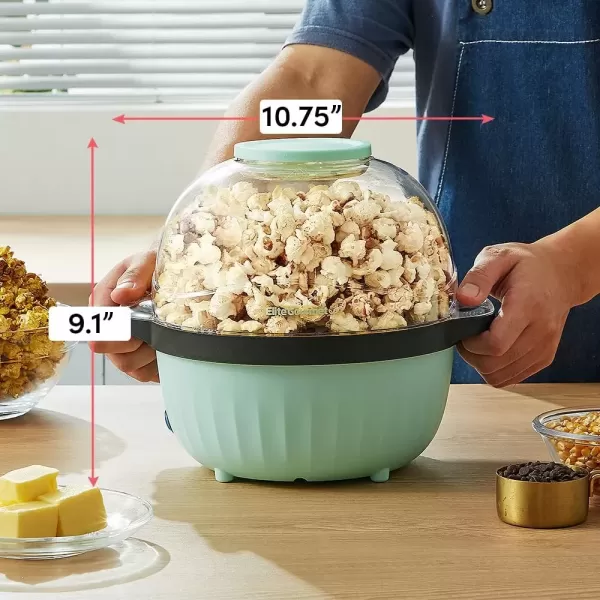 imageElite Gourmet EPM330R Automatic Stirring 12cup Popcorn Maker Popper Hot Oil Popcorn Machine wMeasuring Cap ampamp Builtin Reversible Serving Bowl Great for Home Party Kids Safety ETL Approved RedMint