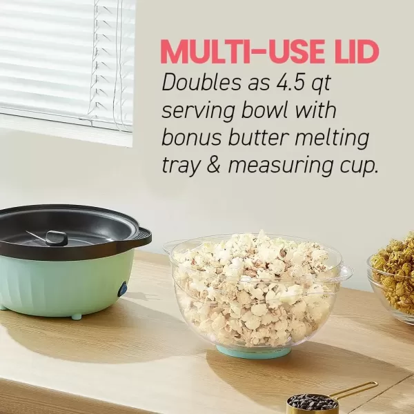 imageElite Gourmet EPM330R Automatic Stirring 12cup Popcorn Maker Popper Hot Oil Popcorn Machine wMeasuring Cap ampamp Builtin Reversible Serving Bowl Great for Home Party Kids Safety ETL Approved RedMint