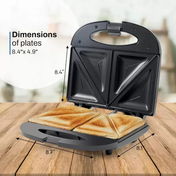 imageElite Gourmet EPN2976 2in1 Nonstick Panini Press ampamp Indoor Grill Opens 180Degree Gourmet Sandwich Maker Floating Hinge Fits All Foods Contact Grill with Removable Grease TrayBlack