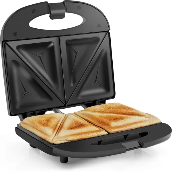imageElite Gourmet EPN2976 2in1 Nonstick Panini Press ampamp Indoor Grill Opens 180Degree Gourmet Sandwich Maker Floating Hinge Fits All Foods Contact Grill with Removable Grease TrayBlack
