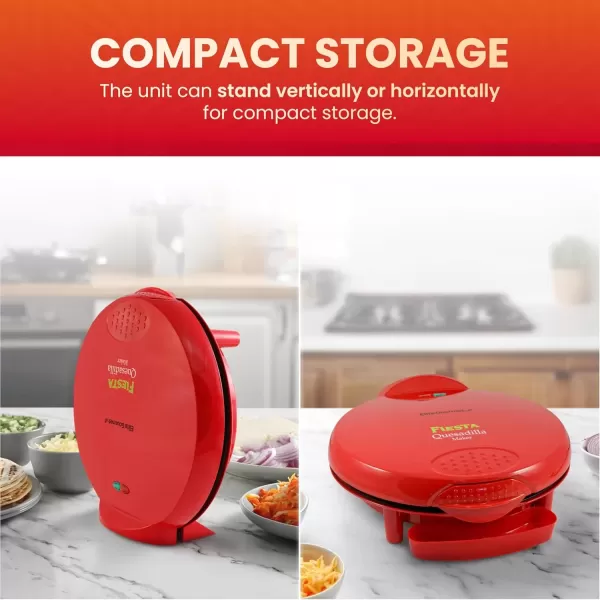 imageElite Gourmet EQD118 Electric NonStick 11quot Quesadilla Maker EasySlice 6Wedge Grilled Cheese Corn Flour Tortilla Snacks Red11 