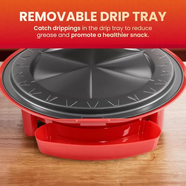 imageElite Gourmet EQD118 Electric NonStick 11quot Quesadilla Maker EasySlice 6Wedge Grilled Cheese Corn Flour Tortilla Snacks Red11 