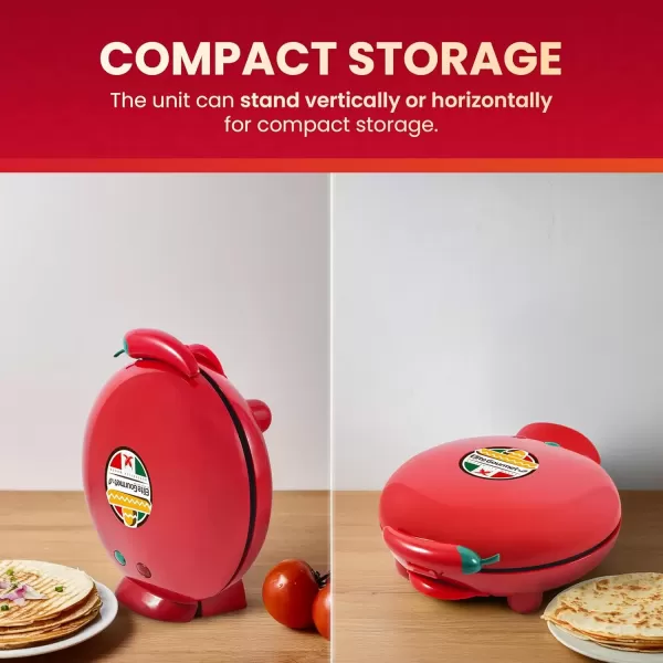 imageElite Gourmet EQD118 Electric NonStick 11quot Quesadilla Maker EasySlice 6Wedge Grilled Cheese Corn Flour Tortilla Snacks Red8