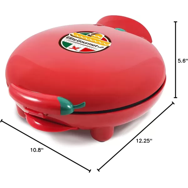 imageElite Gourmet EQD118 Electric NonStick 11quot Quesadilla Maker EasySlice 6Wedge Grilled Cheese Corn Flour Tortilla Snacks Red8