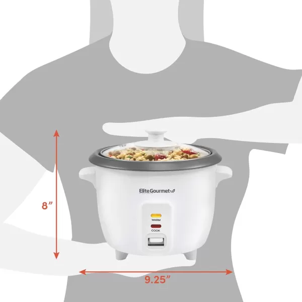 imageElite Gourmet ERC006SS 6Cup Electric Rice Cooker with 304 Surgical Grade Stainless Steel Inner Pot Makes Soups Stews Porridges Grains and Cereals 6 cup 3 cups uncooked BlackWhite